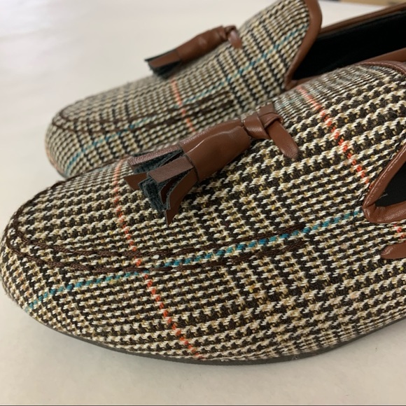 Saddle Brown Crosshatch Loafers men's size 9 - Picture 8 of 9